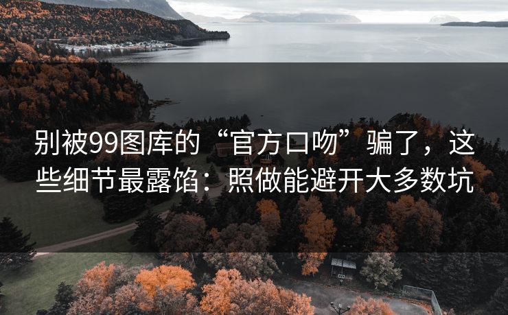 别被99图库的“官方口吻”骗了,这些细节最露馅:照做能避开大多数坑 别被99图库的“官方口吻”骗了,这些细节最露馅:照做能避开大多数坑