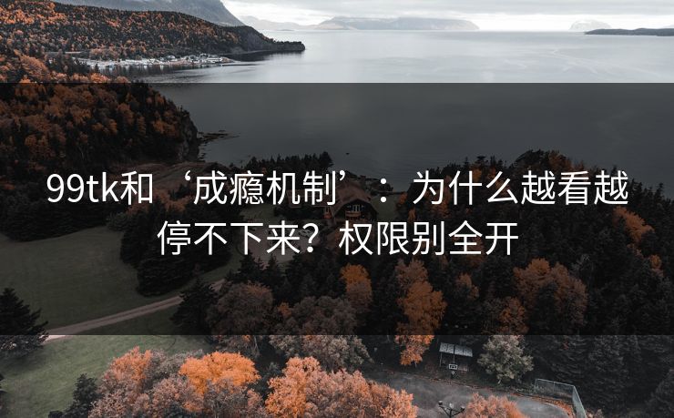 99tk和‘成瘾机制’：为什么越看越停不下来？权限别全开
